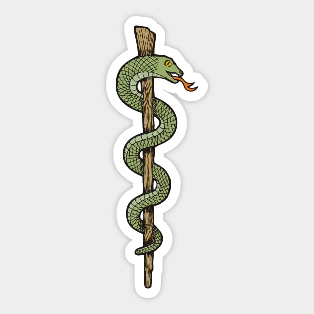 One Snake Caduceus Sticker by sifis